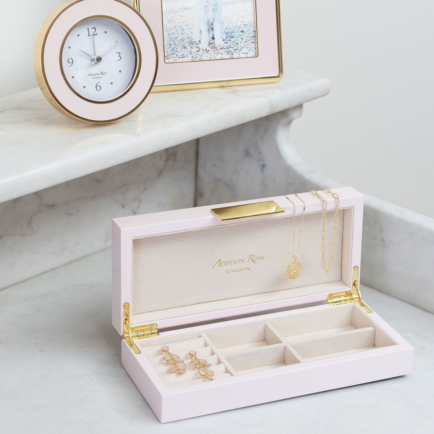 Addison Ross - Jewelry Box, Small Pale Pink & Gold | Venus & Virgo